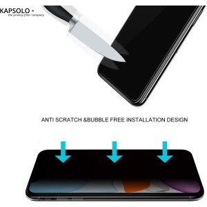 KAPSOLO Blickschutzfilter Displayglas für Apple iPhone 12 Pro Max KAPSOLO Privacy Displayschutzglas, 