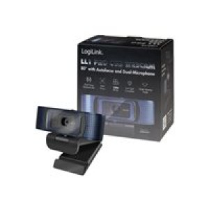 LOGILINK Webcam 1080p FHD Dual-Mikro 80° Autofokus&Abdeckung 