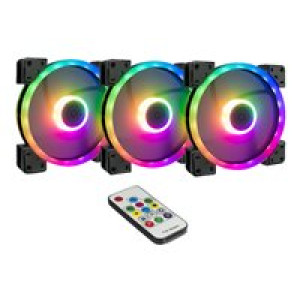  INTERTECH Argus RS14 - RGB-Set 5V-RGB-Luefter LED addressierbar inkl. Funkfernbedienung 3 Kühler 