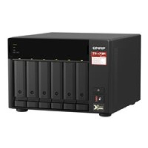  QNAP 6-bay NAS AMD Ryzen Embedded V1500B 2.2GHz 8GB 6xSATA 6Gb/s bays 2xM.2 NVMe PCIe Gen3 SSD slots  