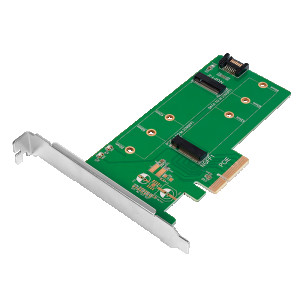 LOGILINK Dual M.2 PCIe Adapter für SATA und PCIe SATA SSD 