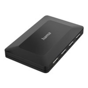 HAMA USB-Hub 4 Ports, 480 Mbit/s, USB 2.0, inkl. Kabel und Netzteil (00200122) 