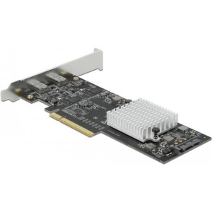 DELOCK PCI Express x8 Karte zu 2x extern SuperSpeed USB 20Gbps USB 3.2 Gen 2x2 USB Type-C Buchse Dua 