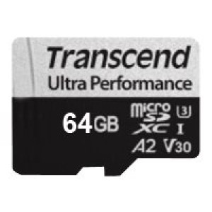  TRANSCEND 64GB microSD w/ adapter UHS-I U3 A2 DDR200  