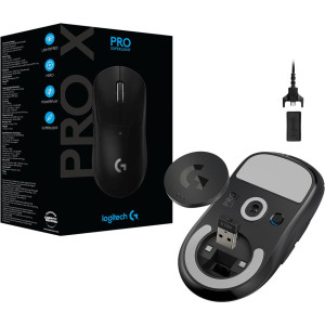  LOGITECH PRO X SUPERLIGHT Kabellos Gaming-Maus Optisch Wiederaufladbar Schwarz Mäuse 
