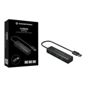 CONCEPTRONIC USB-Hub 4Port USB3.0-> USB-C OTG Adapter sw 