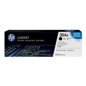 HP 304A 2er Pack Schwarz LaserJet Tonerpatrone (CC530AD) 