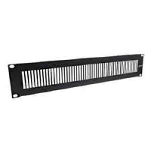 INTOS ELECTRONIC InLine® 19" Blindplatte perforiert, 2HE, RAL 9005 schwarz 