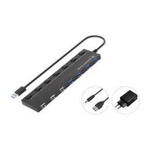 CONCEPTRONIC USB-Hub 7-Port 3.0  ->4x3.0 3x2.0 ex m.Netzt.sw 
