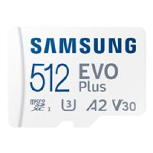  SAMSUNG EVO Plus 512GB microSDXC UHS-I U3 130MB/s Full HD & 4K UHD Speicherkarte inkl. SD-Adapter  
