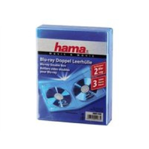 HAMA 514168 Blu-Ray Doppel-Disc - Leerhülle, 3er Pack, Blau 