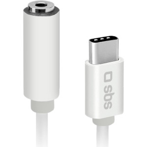 SBS TEINTJACKTYCFMW Handykabel Weiß 0,09 m 3.5mm USB C (TEINTJACKTYCFMW) 