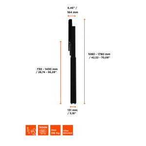  CELEXON Expert elektrisch höhenverstellbarer Display-Ständer Adjust-4286WB mit Wandbefestigung - 7  