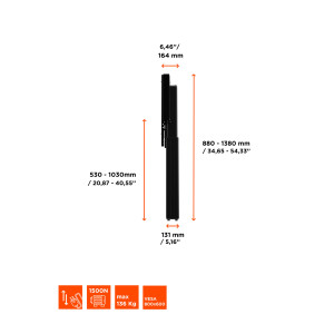  CELEXON Expert elektrisch höhenverstellbarer Display-Ständer Adjust-4275WB mit Wandbefestigung - 5  