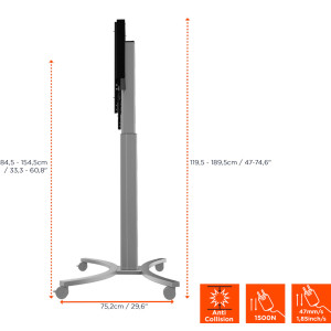  CELEXON Expert elektrisch höhenverstellbarer Display-Rollwagen Adjust-4286MS - 70cm  