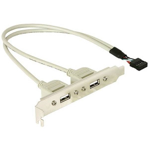 DELOCK Slotblech intern USB 5pin zu 2x USB2.0 extern 