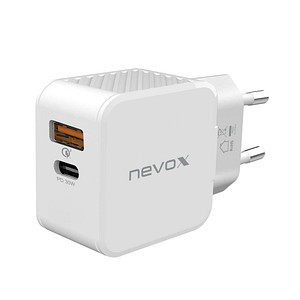 NEVOX USB PD Type C + QC3.0 Ladegerät | 30 Watt Weiß 