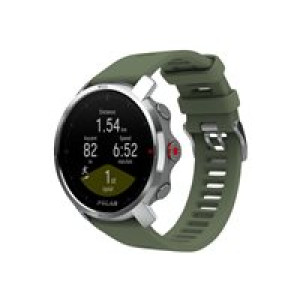 POLAR Grit X - Silber - Sportuhr mit Band - grün - Bandgröße: M/L - Anzeige 3 cm (1.2") - Bluetooth 