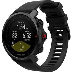 POLAR Grit X - Schwarz DLC - Sportuhr mit Band - Silikon - schwarz - Bandgröße: M/L - Anzeige 3 cm ( 