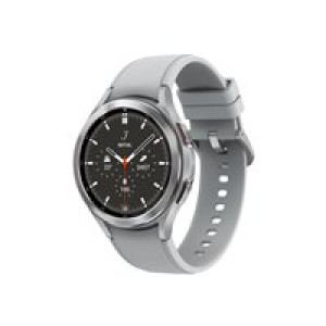 SAMSUNG Galaxy Watch4 Classic - 46 mm - silber - intelligente Uhr mit Ridge Sport Band - Flouroelast 