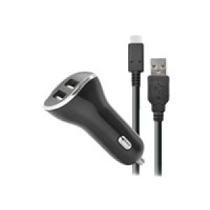 PIXMINDS STEELPLAY Autoladegerät mit 2 USB Ports 2.6A + 2m Ladekabel Switch 