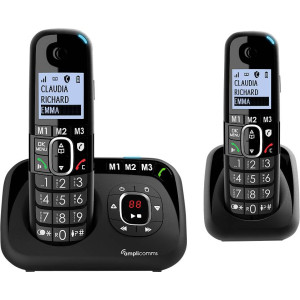 AUDIOLINE Amplicomms BigTel 1582 DECT-Mobilteil Freisprechen, für Hörgeräte kompatibel, Wahlwiederho 