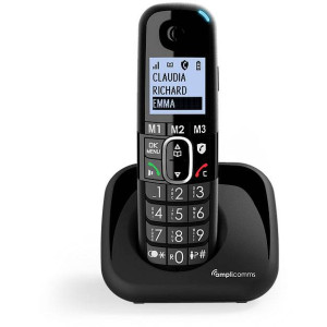 AUDIOLINE Amplicomms BigTel 1500 DECT-Mobilteil Freisprechen, für Hörgeräte kompatibel, Wahlwiederho 