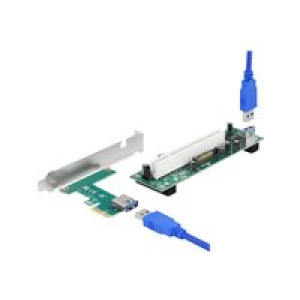 DELOCK Riser Karte PCI Express x1 zu 1x PCI 32Bit Slot mit 60cm Kabel 