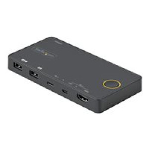  STARTECH.COM 2 Port Hybrid USB-A + HDMI USB-C KVM-Switch Einzelner 4K 60Hz HDMI 2.0 Monitor Kompakte  