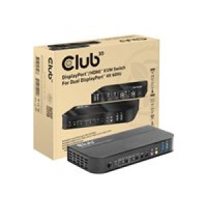  CLUB3D KVM Switch 4K60Hz 2x DP   > HDMI oder DP/2xUSB/Audio  
