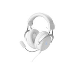 DELTACO GAMING GAM-030-W Gaming Over Ear Headset kabelgebunden Stereo Weiß Lautstärkeregelung, 