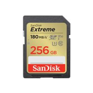  SANDISK Extreme 256GB SDXC Speicherkarte 2022 (bis zu 180MB/s, Cl10, U3, V30)  