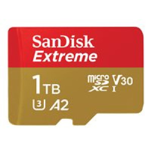  SANDISK Extreme 1TB microSDXC Speicherkarte Kit (2022) bis 190 MB/s,C10,U3,V30  