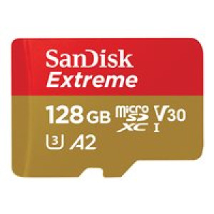  SANDISK Extreme 128GB microSDXC Speicherkarte Kit (2022) bis 190 MB/s,C10,U3,V30  
