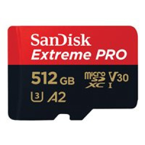  SANDISK Extreme Pro 512 GB microSDXC Speicherkarte (200 MB/s,A2,Class10,U3,V30)  