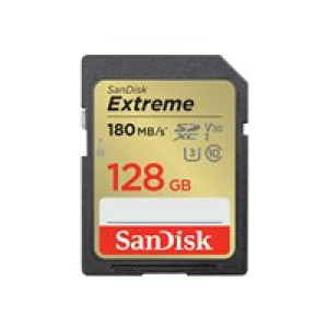  SANDISK Extreme 128GB SDXC Speicherkarte 2022 (bis zu 180MB/s, Cl10, U3, V30)  