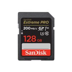  SANDISK Extreme Pro 128 GB SDXC Speicherkarte 2022 (bis 200 MB/s, Cl10, U3, V30)  