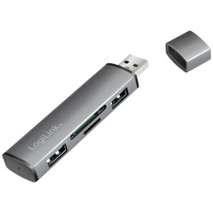  Cardreader Logilink USB 3.2 Hub 2-port grey  
