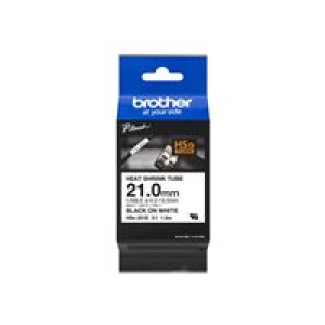 BROTHER Schrumpfschlauchkassette Brother 21,0mm weiß/schwarz  HSE251 