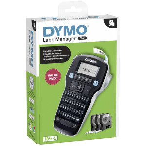DYMO LabelManager 160 Value Pack mit 3 D1-Bänder 12mm Qwertz 