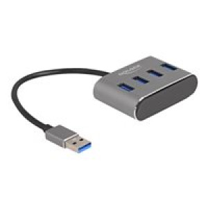 DELOCK 4 Port USB 3.2 Gen 1 Hub mit USB Typ-A Anschluss  USB Typ-A Buchsen oben 