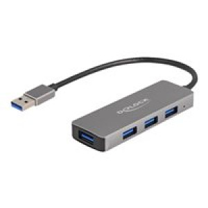 DELOCK 4 Port USB 3.2 Gen 1 Hub mit USB Typ-A Anschluss  USB Typ-A Buchsen seitlich 