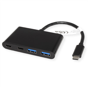 VALUE USB 3.2 Gen 1 Hub, 4fach (2x A+ 2x C), Typ C Anschlusskabel 