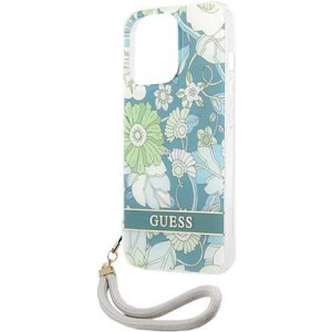 GUESS Hard Cover Flower Strap Green, für iPhone 13 Pro, GUHCP13LHFLSN (GUHCP13LHFLSN) 