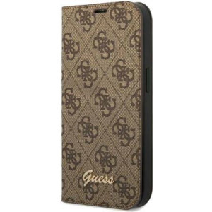 GUESS Book Case 4G Vintage Logo Brown, für iPhone 14 Pro, GUBKP14LHG4SHW (GUBKP14LHG4SHW) 