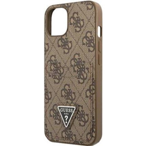 GUESS Hard Cover 4G Triangle Logo Cardslot Brown, für iPhone 13 Mini, GUHCP13SP4TPW (GUHCP13SP4TPW) 