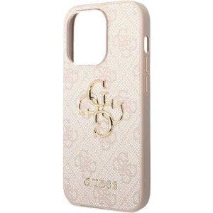 GUESS PU 4G Metal Logo Case für Apple iPhone 14 Pro - pink (GUHCP14L4GMGPI) 