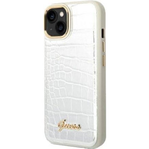 GUESS Hard Cover Croco PU Silver, for iPhone 14, GUHCP14SHGCRHS (GUHCP14SHGCRHK) 