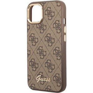 GUESS Hard Cover 4G Metal Brown, for iPhone 14, GUHCP14SHG4SHW (GUHCP14SHG4SHW) 