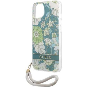 GUESS Hard Cover Flower Strap Green, für iPhone 13 Pro Max, GUHCP13XHFLSN (GUHCP13XHFLSN) 